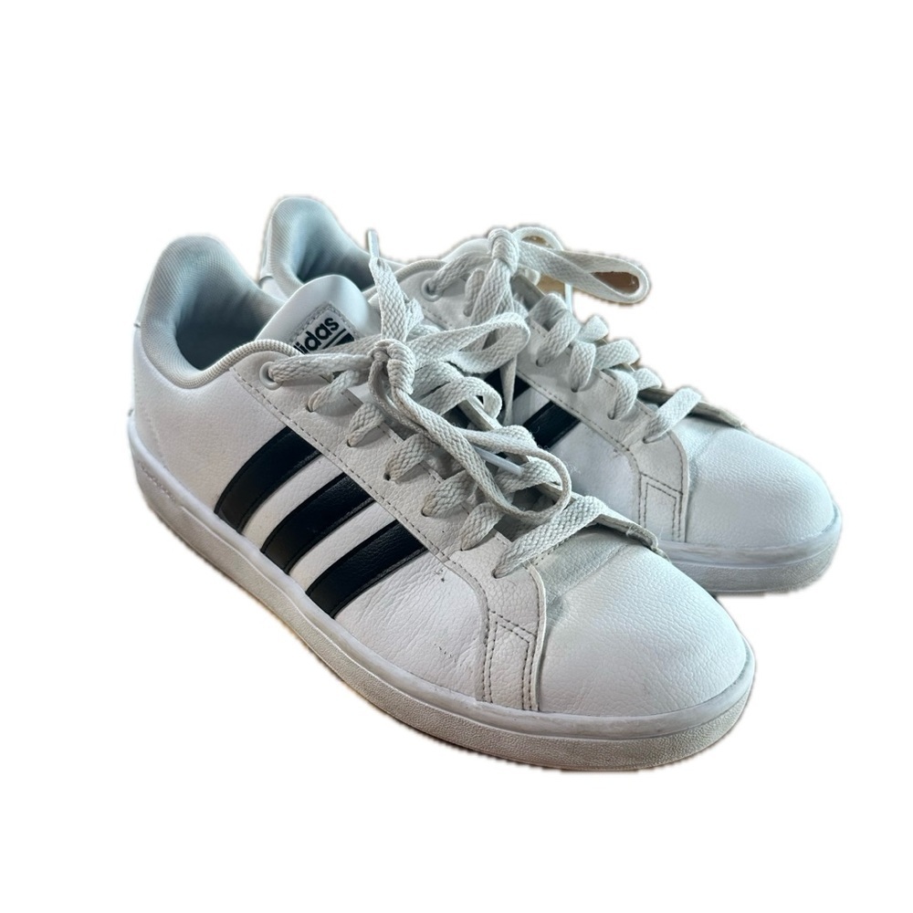 Adidas Grand Court Womens Size 9.5 White Black Athletic Shoes Sneakers - Picture 1 of 9